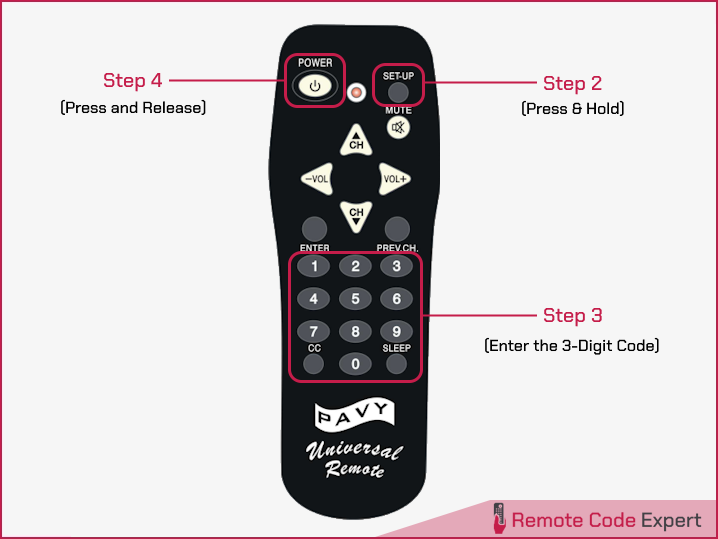 how to program pavy universal remote