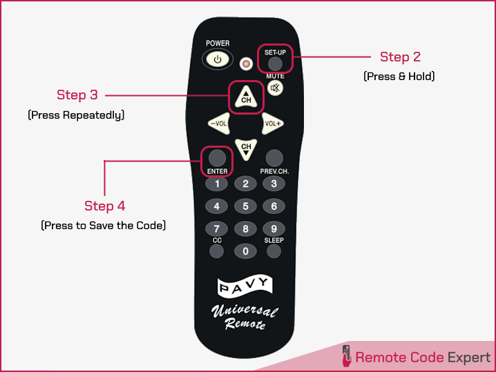 program pavy universal remote without code