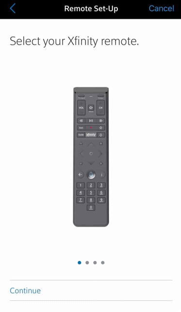 select remote model in xfinity app