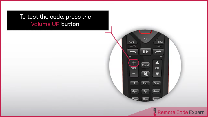 testing the code on dish universal remote