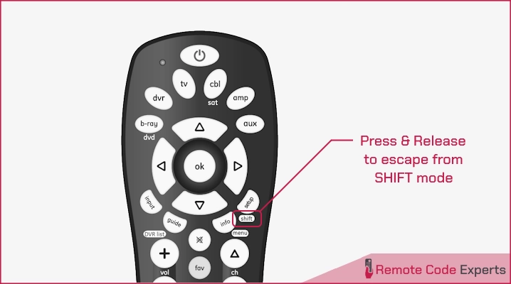 escape from shift mode in ge remote