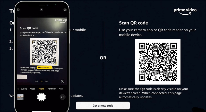 prime video scanning login